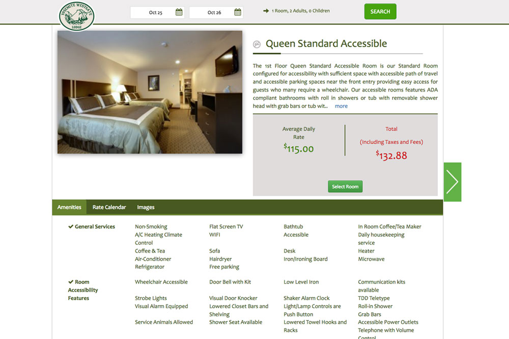 ADA Title III Compliant Booking Engine