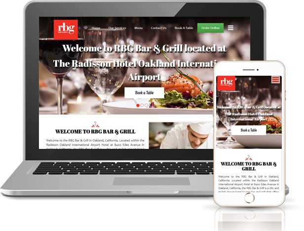 RBG Bar & Grill Restaurant Website Powered by INNsight